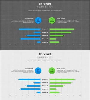 모눈종이 템플릿 쌍가로 막대 그래프 – 시장 분석을 위한 완벽한 선택