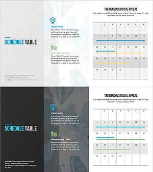 모던 블루 템플릿 일정 테이블