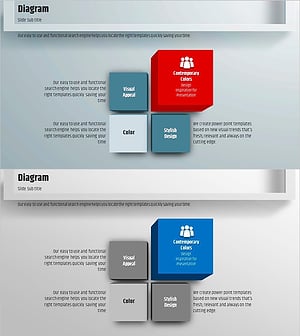 사각형 프레임 프레젠테이션 템플릿 – 다이어그램 활용