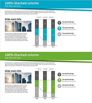 비지니스 숲 와이드 템플릿 세로막대 차트 – 사업 추진 전략 시각화