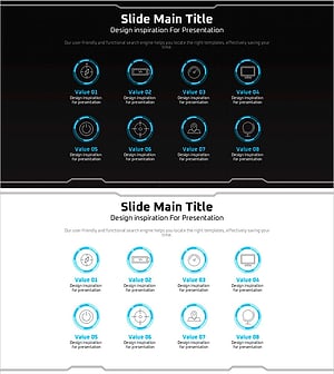 기하학 무늬 와이드 피피티 아이콘&텍스트 슬라이드