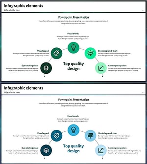 비즈니스 분야 블루 그린 다이어그램