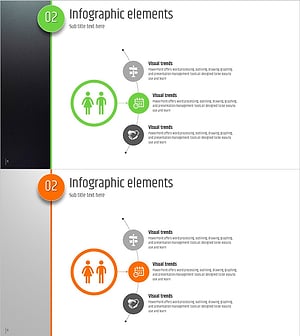 인포그래픽 요소를 활용한 다섯가지 컬러 와이드 PPT 템플릿