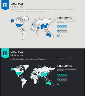 무료 온라인 템플릿 글로벌 맵 – 시장 및 고객 분석 시각화