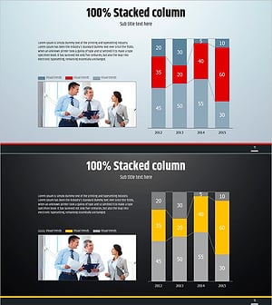 심플 원형 템플릿 세분화 세로 막대그래프 – 시장 데이터 분석