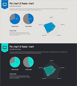 온라인 템플릿 - 파이차트 & 레이더 차트