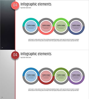 다섯 가지 컬러 인포그래픽 요소 슬라이드 템플릿 – 사업 전략 구현