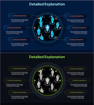 커뮤니케이션의 무한 가능성을 표현한 슬라이드 템플릿