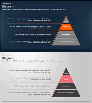 글로벌 비즈니스 플랜을 위한 피라미드 다이어그램 템플릿