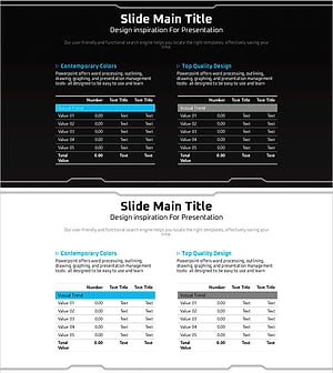 재무 계획 및 성과를 강조한 기하학 무늬 테이블 PPT 템플릿