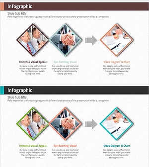 마름모 템플릿으로 마케팅 전략을 시각화한 인포그래픽