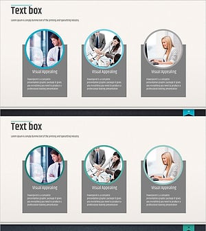 모던 비즈니스 템플릿 텍스트 박스 – 사업 전략과 마케팅 계획이 담긴 프레젠테이션 슬라이드