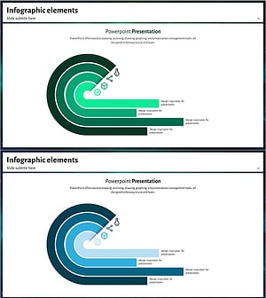 블루 그린 톤 흐름 선형 다이어그램