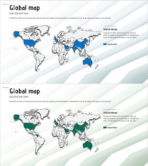 구조 프레젠테이션 템플릿 지도 – 고객과 글로벌 네트워크