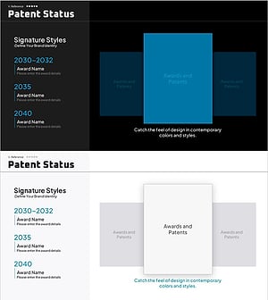 특허 현황 및 지적재산을 위한 디자인 슬라이드