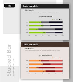 연도별 세분화된 가로 누적 막대 그래프 - 시장 분석 이야기