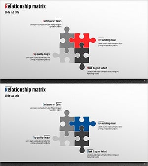 프리미엄 관리 템플릿 퍼즐 다이어그램 – 전략적 연결