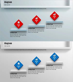 사각형 프레임 템플릿 – 진행 전략을 위한 클러스터 다이어그램