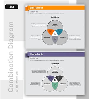 비교 다이어그램을 통한 세련된 디자인 프레젠테이션