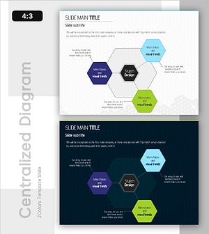 육각형 연결 인포그래픽 – 기술부문 및 서비스 구성