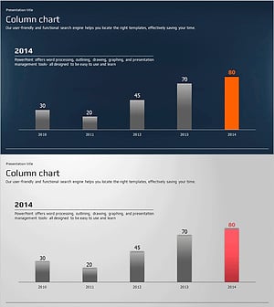 글로벌 비즈니스 PPT 템플릿 – 세로막대 그래프