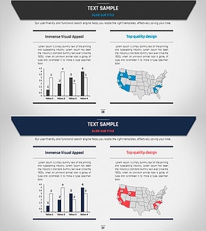 비즈니스 플랜 시각화를 위한 묶음형 그래프 및 지도 PPT 템플릿
