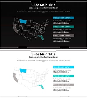 기하학 무늬 와이드 PPT 지도 – 시장 및 경쟁사 분석
