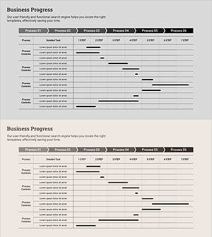 프로세스 진행 상황을 시각화한 비즈니스 템플릿