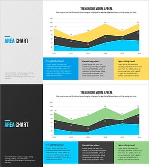 모던 블루 템플릿 영역형 차트 - 시장분석 최적화
