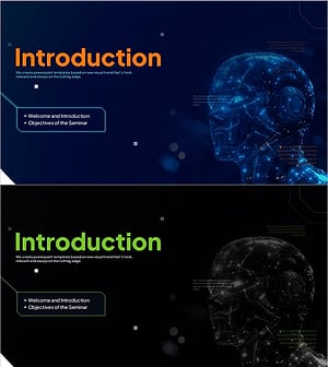 미래 지향적인 인공지능 소개 슬라이드 – 혁신과 탐험