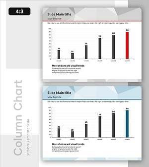 다각형 템플릿 세로 막대 그래프 – 시장 분석과 재무 계획