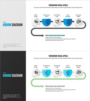 모던 블루 템플릿 흐름 다이어그램 – 사업 추진 전략