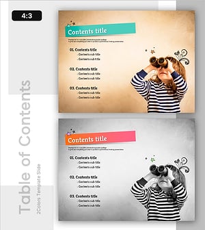 목차 슬라이드 – 호기심 가득한 아이를 담은 디자인