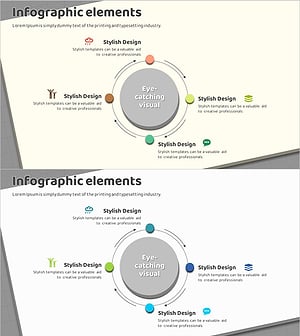Box Wide Template with Circular Diagram