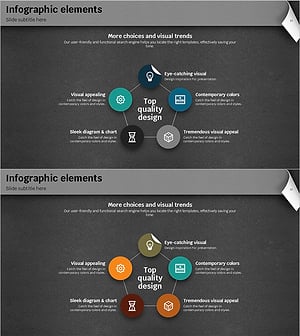 Rainbow Paper Infographic Elements Slide - Business Vision and Strategy