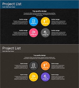 프로젝트 리스트를 시각화한 터치 와이드 슬라이드 템플릿