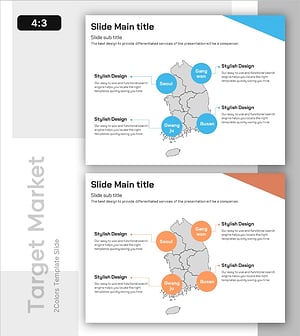한국시장 개발 현황을 나타낸 맵