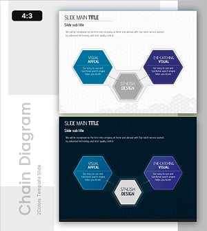 육각형 연결 다이어그램 – 사업 추진 전략 시각화