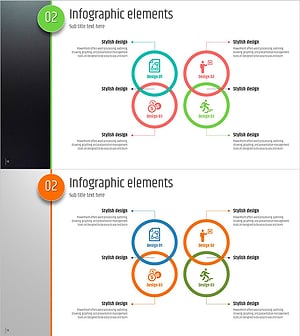 다섯가지 컬러 와이드 PPT 템플릿 – 인포그래픽 요소 활용