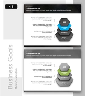 육각형 층상 구조의 분석 다이어그램 – 사업 전략 시각화