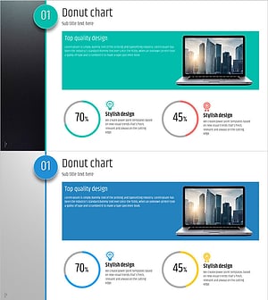 다섯가지 컬러 와이드 템플릿 – 도넛 차트
