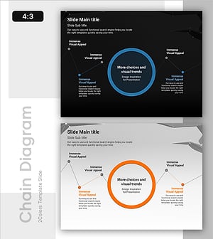 라인 그래픽 요소와 텍스트 박스를 활용한 운영 계획 슬라이드