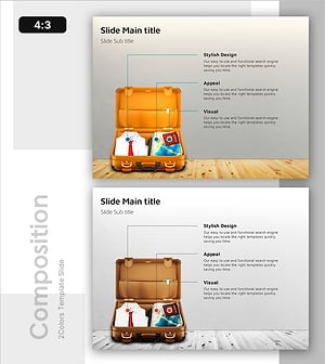 여행 필수 준비물을 소개하는 다이어그램 슬라이드