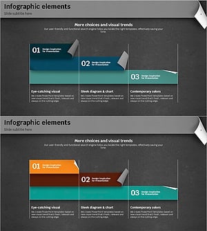 레인보우 페이퍼 템플릿 인포그래픽 슬라이드
