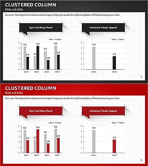 모던 비즈니스 플랜 템플릿 – 클러스터형 세로막대 그래프