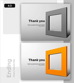 스퀘어 레이아웃 PPT 엔딩 표지 – 전문적이고 모던한 마무리