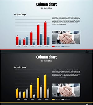 심플 원형 템플릿을 활용한 컬럼차트 – 사업 성과를 명확히 전달