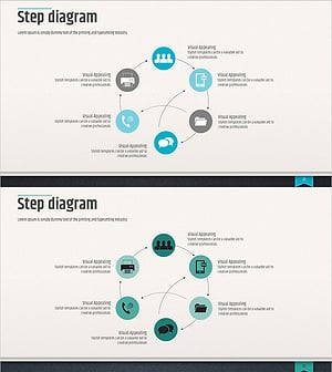 모던 비즈니스 템플릿 스텝 다이어그램