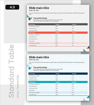 삼각형 패턴 PPT 테이블 차트 – 재무 성과를 시각화