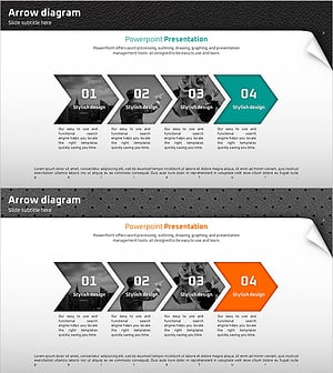 퀄리티 파워포인트 와이드 템플릿 흐름 다이어그램 – 업무 프로세스 시각화